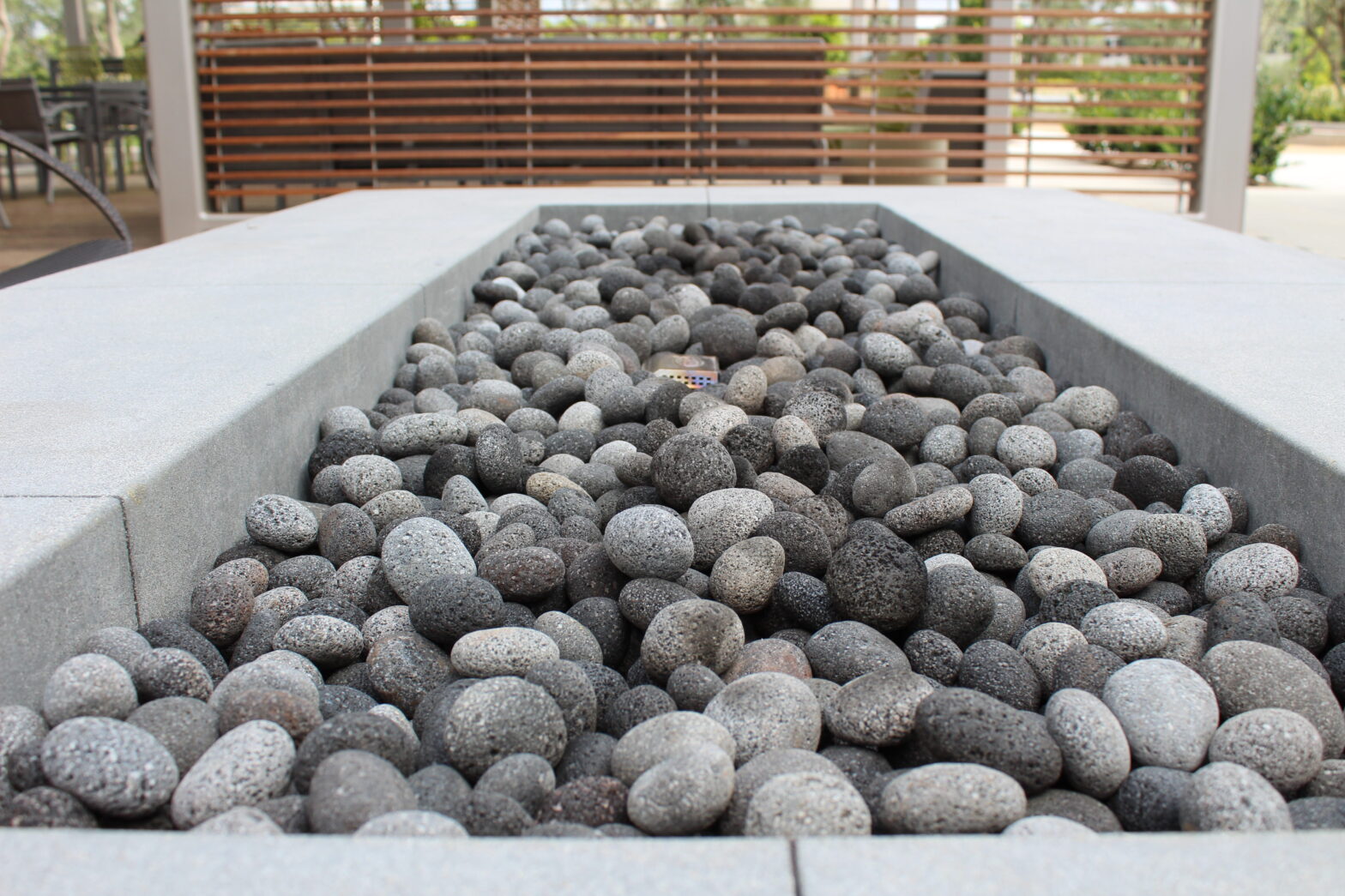 Black Lava Pebble Fire Pit - Wholesale Stone Solutions