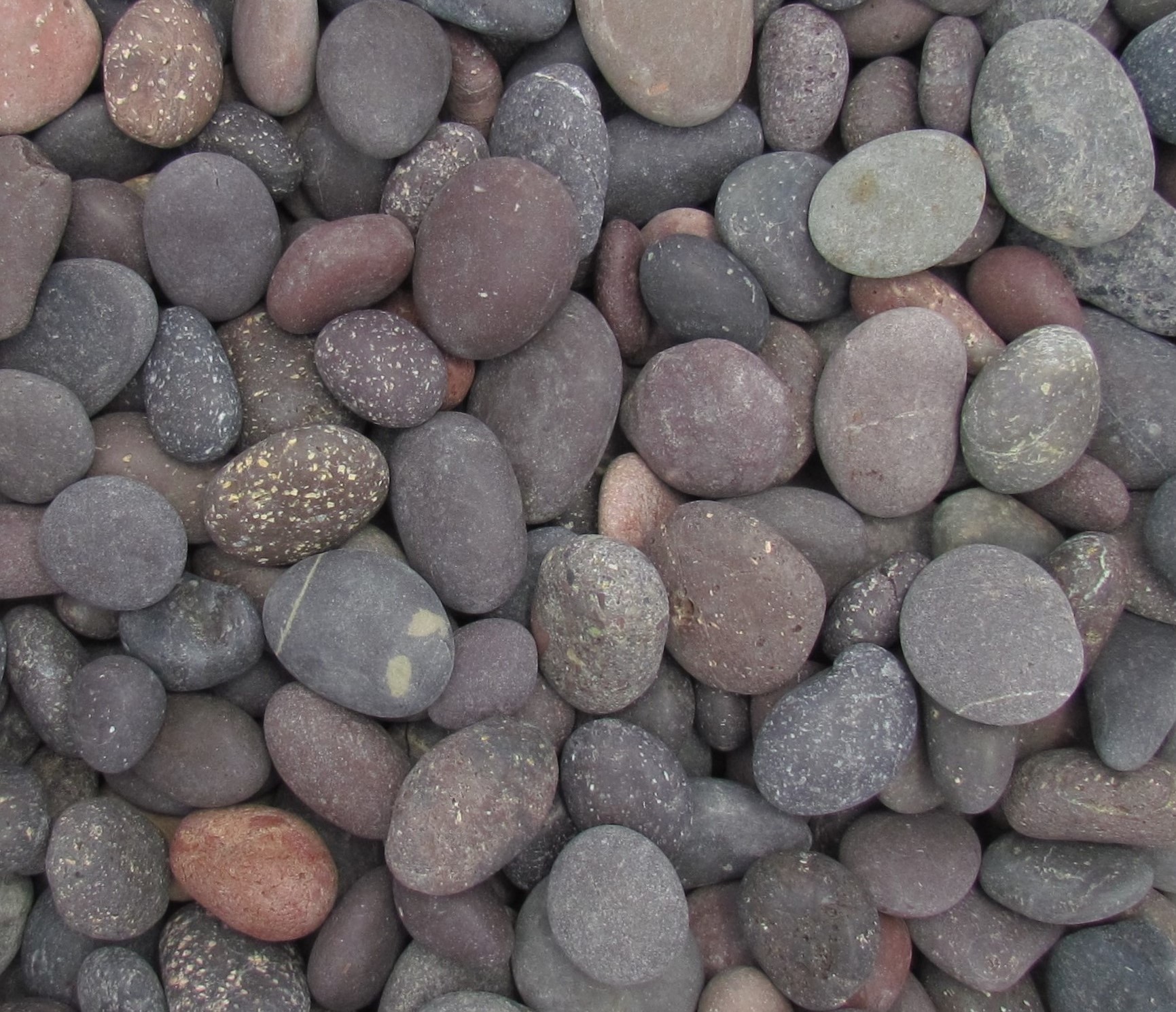 red beach pebbles